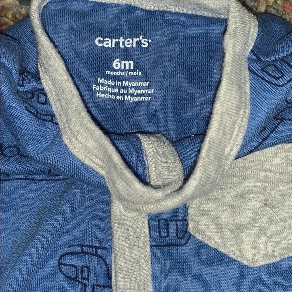 Boys Set of 3 Onesies short outfits blue & gray baby sz 6M  EUC